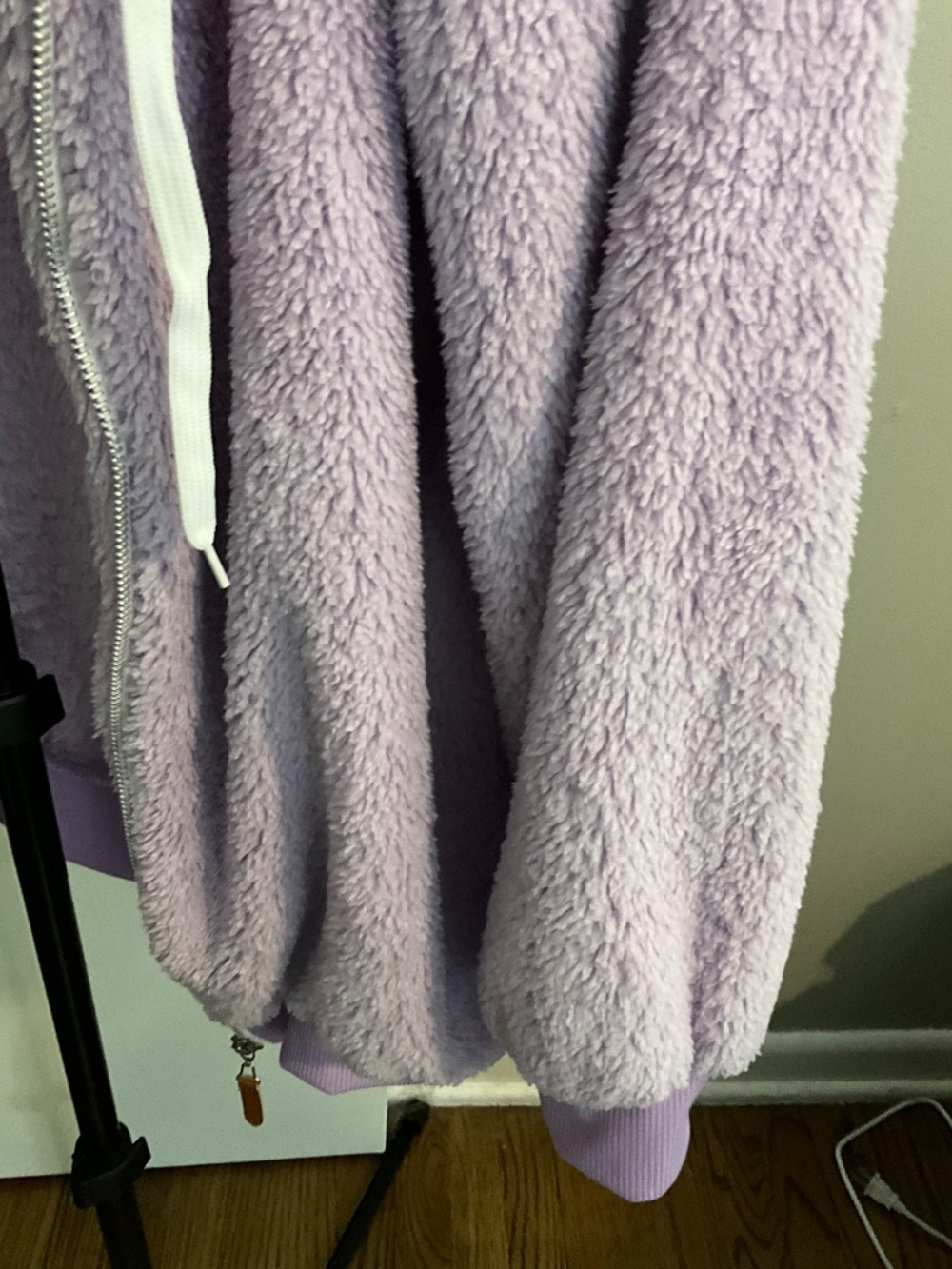 Cozy Women's Purple Sherpa Oversized Full-Zip Hoodie - Picture 4 of 10